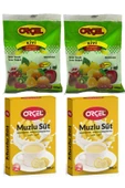 ORÇEL 2 Muzlusüt + 2 Kivi Aromalı Içecek Tozu Oralet Çay 4 Adet - 1