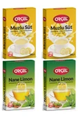 ORÇEL 2 Muzlu Süt + 2 Nane Limon (mentöllü) Aromalı Içecek Tozu Oralet Çay 4x200gr. - 1