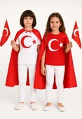 GALA AY YILDIZ baskılı çocuk pelerin - 4