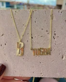 925 Gümüş - Kristal kesim XL Harf Kolye thumbnail 3