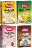 ORÇEL Salep +muzlu Süt +çilekli Süt +nane Limon Aromalı İçecek Tozu Oralet Çay 4x200gr. - 1