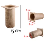 Plastik Liva Doğal Meşe 15 cm Mobilya Kanepe Koltuk Baza Yükseltici Yükseltme Ayağı Ayakları thumbnail 5