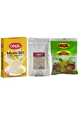 ORÇEL Karadut 300gr + Kivi 300gr + Muzlu Süt 200gr Aromalı Içecek Tozu Oralet Çay Set - 1