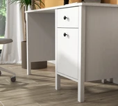 Hunerika Mirel 1 Kapak1 Çekmeceli Çalışma Masası-Wood Beyaz-Minifiks Bağlantılı - 2