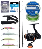 Yek Outdoor Spin Olta Seti Okuma Psycho Stick Game 243cm Ex-Fast 15-40gr 2 Parça Olta Kamışı&Savage Gear Orange LTD 4000 FD 8+1BB Olta Makinesi - 1