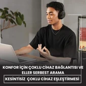 Kablosuz Bluetooth 5.3 Kulak Üstü Kulaklık  Aktif Gürültü Engelleme, Ekstra Bass, 50 Saat Pil Ömrü, Mikrofonlu - 4