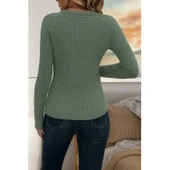 Lucky Life Kadın Uzun Kollu Bisiklet Yaka Triko Kazak - 4