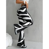 Lucky Life Kadın Yüksek Bel Zebra Desenli Dalgıç Tayt - 1