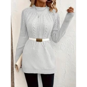 Lucky Life Kadın Uzun Kollu Yarı Balıkçı Yaka Triko Bluz - 5