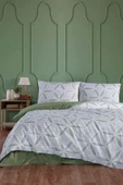 Evelya Green %100 Pamuk Çift Kişilik Nevresim Takımı thumbnail 1