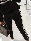 Lucky Life Kadın Uzun Kollu Fermuarlı Karışık Desenli Viskon Iki Iplik Bluz Ve Pantolon Ikili Takım thumbnail 3