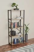 mobecohome Kitaplık 5 Raflı Ev Dosya Kitap Rafı Ceviz - 1
