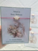 48 Adet Kişiye Özel Gül İnci Model Düğün Nikah Nişan Söz Kına Hatırası Dağıtmalık Hediyelik Bileklik thumbnail 6