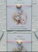 48 Adet Kişiye Özel Gül İnci Model Düğün Nikah Nişan Söz Kına Hatırası Dağıtmalık Hediyelik Bileklik thumbnail 5