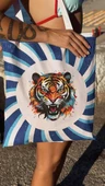 Plaj Havlusu Tiger Desenli (Özel Çantalı) 70x150 cm thumbnail 6