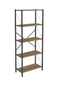 mobecohome Kitaplık 5 Raflı Ev Dosya Kitap Rafı Ceviz - 5