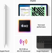 iPad Pro 11 inç (4. Nesil) M2 Wi-Fi + Cellular 1TB MNYJ3TU/A - Uzay Grisi thumbnail 4