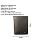Madeni Para Bölmeli ve Fermuarlı Dikey Klasik Model Hakiki Deri Erkek Cüzdan Siyah - 5