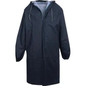 Pvc Yağmurluk Iş Güvenlik Yağmurluk Pardesü Boy Lacivert - 2