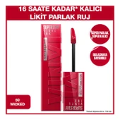 Maybelline New York Super Stay Vinyl Ink Uzun Süre Kalıcı Likit Parlak Ruj - 50 Wicked thumbnail 2