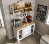 Hunerika Palva 4 Kapaklı1 Çekmeceli kahve dolabı-Wood Beyaz-Minifiks Bağlantılı - 3