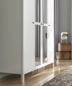 Hunerika Tiran 4 Kapaklı Gardırop-Wood Beyaz-Minifiks Bağlantılı - 2