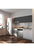 Tdesigno Ulza Hazır Mutfak Dolabı 200 Cm –Beyaz Laminat Tezgah Dahil-Bulaşık Makinesi Yeri Mevcut-Mat thumbnail 1