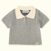 Kokori Kids Triko Polo Yaka | %100 Pamuk | Yumuşak Dokulu | Nefes Alan ve Şık Tasarım-Lacivert Çizgili - 1