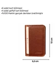 Mini Boy İkiye Katlı Slim Basic Model Hakiki Deri Kredi Kartlık Taba - 5