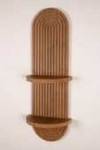Dekoratif 2 Raflı Ahşap Duvar Rafı Mdf 20x70 - 3