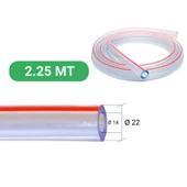 Melasty Süt Sağma Makinesi Üniversal Tekli Süt Hortumu (Ø14xØ22mm) (2,25M - Kesili) - 1
