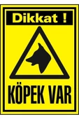 Dikkat Köpek Var Uyarı Levhası 3 mm Mdf 20x30 cm - 1