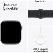 Apple Watch Series 11 Gps, 46 mm uzay grisi Alüminyum kasa ve Siyah Spor kordon - S/m - 8