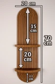 Dekoratif 2 Raflı Ahşap Duvar Rafı Mdf 20x70 - 5
