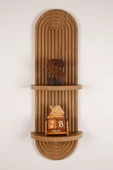 Dekoratif 2 Raflı Ahşap Duvar Rafı Mdf 20x70 - 2