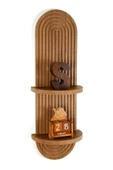 Dekoratif 2 Raflı Ahşap Duvar Rafı Mdf 20x70 - 1