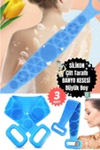 3 Adet Banyo Sırt Kesesi Çift Taraflı 70 cm Masaj Etkili Slikonlu Katlanabilir Ömürlük Yıpranmaz thumbnail 6