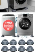 8 Adet, Şık Gri Titreşim Önleyici Kauçuk Pedler - Çamaşır Makinesi İçin 8'li Set Kaymaz Ayaklık Sert - 4