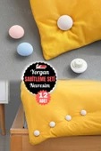 12 Adet Yorgan Kılıfı Tutucu ve Yatak Çarşafı Klips Seti Her Yatak Boyutu için Uygun Mantar Şekilli thumbnail 6