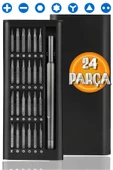 24 Parça Çelik Saatçi Tornavida Seti Hassas Saatçi Elektronikçi Bilgisayarcı Telefoncu Tornavida thumbnail 1