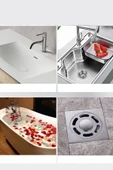 10 Adet Yapışkanlı Banyo Gider Koruyucu Saç Toplayıcı – Gider Böcek Koruyucu Gider Süzgeci 10Lu - 3