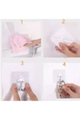 Askı X1 Adet Güçlü Şeffaf Duvar Askısı Askılığı Yapışkan Vantuz Kanca Mutfak Banyo Aksesuar thumbnail 3