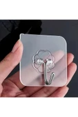 5 Adet Şeffaf Güçlü Kendinden Yapışkanlı Kapı Duvar Askıları Ağır Yük Taşıma thumbnail 1