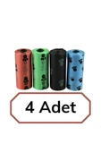 4lü Evcil Hayvanlar için Pati Desenli Kedi Köpek Kaka Ve Dışkı Poşeti Torbası thumbnail 1