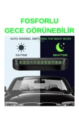 Araba Telefon Numarası Göstergesi Fosforlu Açılır Kapanabilir Numaratör Ön Torpido Üstü Araç Siyah thumbnail 3