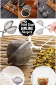 Çay Kahve İçin Metal Filtre Dayanıklı Paslanmaz Çelik Bitki Çayı Demleme Süzgeci Bardak Demlik İçin - 4
