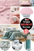 12 Adet Yorgan Kılıfı Tutucu ve Yatak Çarşafı Klips Seti Her Yatak Boyutu için Uygun Mantar Şekilli thumbnail 5
