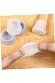 12 Adet Masa ve Sandalye Ayak Koruyucu Beyaz Silikon Sessiz Tip Zemin Koruyucu thumbnail 4