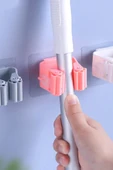 4 Adet Yapışkanlı Pratik Mop Temizlik Fırçası Tutucu Şemsiye Tutucu Fırça Kepçe Tutucu thumbnail 6