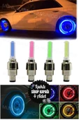 4 Adet Araba & Motorsiklet & Bisiklet Lastik Vana Kapağı Renkli Işıklı Çakar Led Sexy Görünüm Sibop thumbnail 4